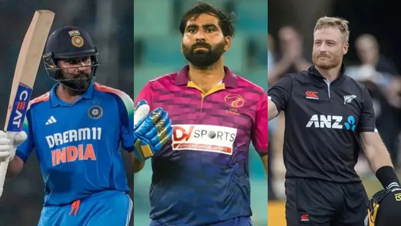 রোহিত শর্মা, মোহাম্মদ ওয়াসিম ও মার্টিন গাপটিল