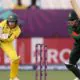 Bangladesh post a total of 198 against Australia, powered by Mostary’s fifty.