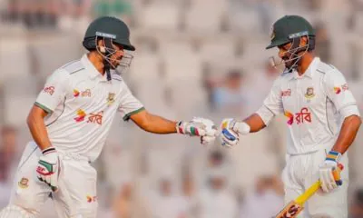 Bangladesh move toward a massive lead with fifties from Shadman and Joy.