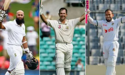 By winning his 100th Test, Mushfiq stands alongside Ponting and Amla.