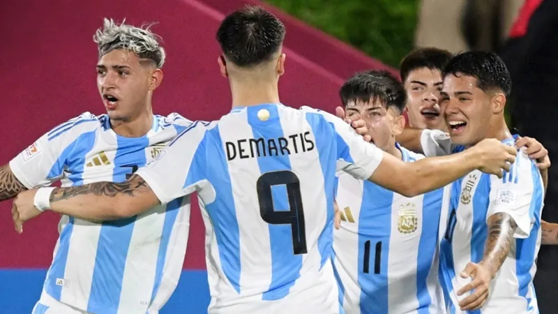 Argentina reach the World Cup knockout stage with a massive seven-goal victory.