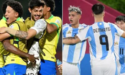 Who will Brazil and Argentina face in the last 32 of the World Cup, and when will the matches take place?