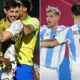 Who will Brazil and Argentina face in the last 32 of the World Cup, and when will the matches take place?