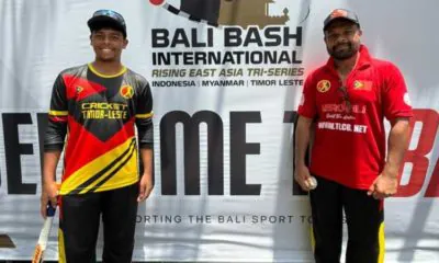 Father and son make history by playing together in international cricket.