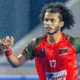 Amirul Islam in junior Hockey for Bangladesh