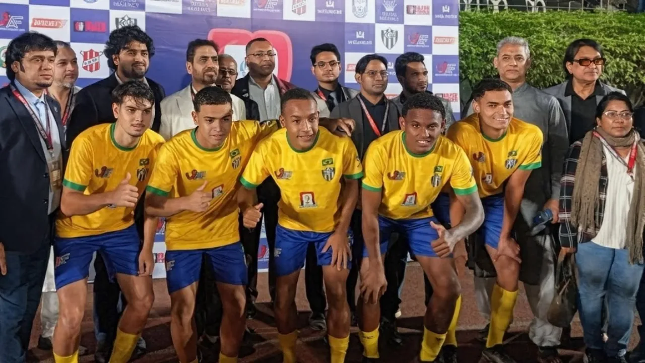 Bangladesh concede four goals against Brazil’s team.
