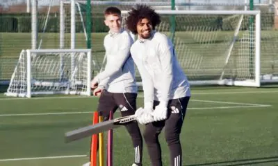 Hamza played cricket during a break from training with Leicester.