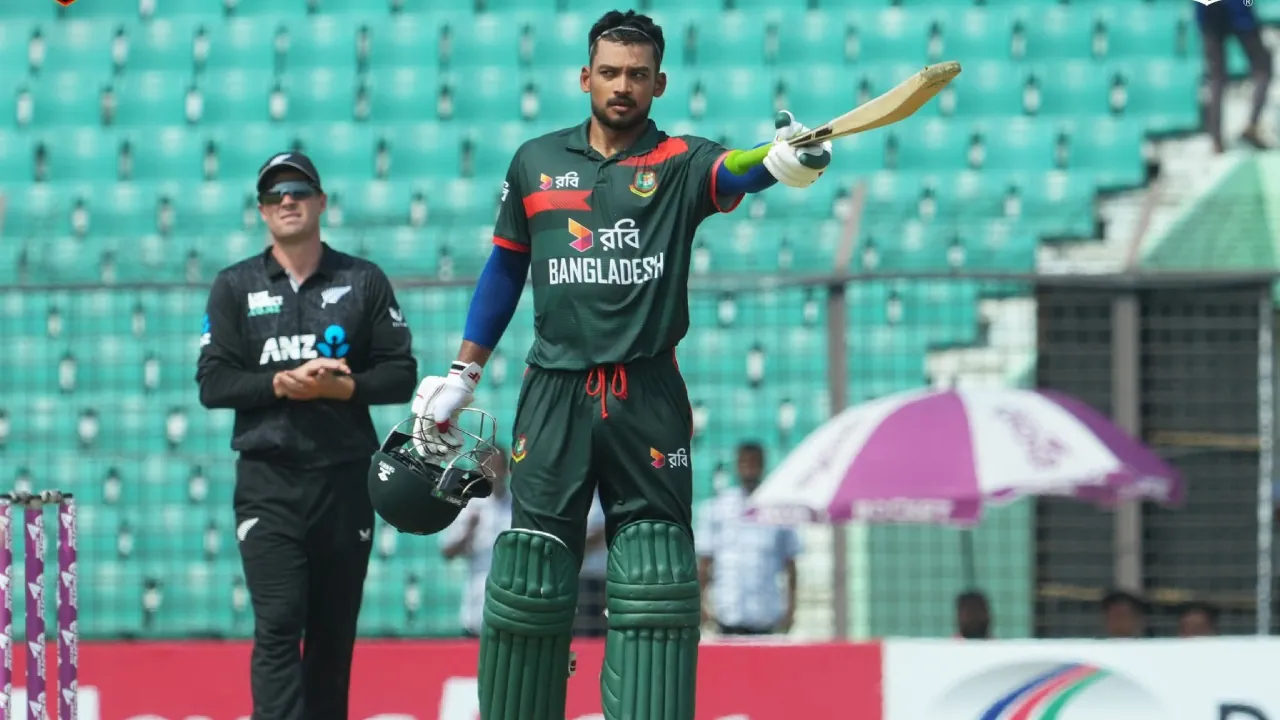 Najmul Hossain Shanto picks up his 4th ODI hundred
