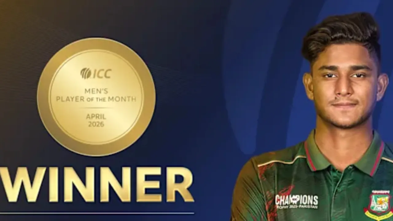 Nahid Rana wins the ICC Men’s Player of the Month award.